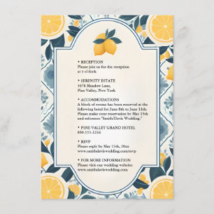 Carte D'accompagnement Arch Food Fun Fruit Lime Lemon Mariage militaire