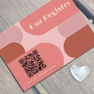 Carte D'accompagnement Arches rétro Mariage corail rose
