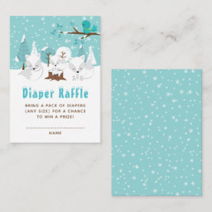Carte D'accompagnement Arctic Fox Winter Wonderland Diaper Raffle