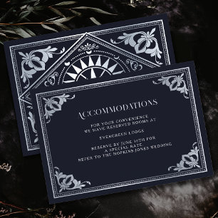 Carte D'accompagnement Argent Art Nouveau Mariage gothique Hébergements 