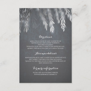 Carte D'accompagnement Argent Willow Tree Branches Détails du Mariage Ins