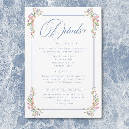 Carte D'accompagnement Armoiries de mariage élégantes aux fleurs sauvages