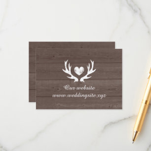 Carte D'accompagnement Arrière - plan de bois rustique brun cerf mariage