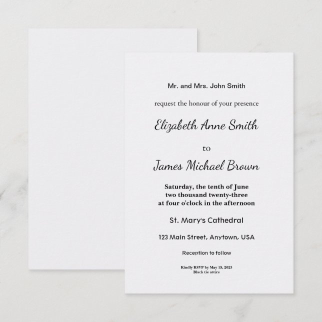 Carte D'accompagnement Arrière - plan minimal gris ultra-léger (Devant / Derrière)