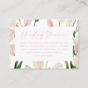 Carte D'accompagnement Arroseur de douche de mariage aux tulipes roses te