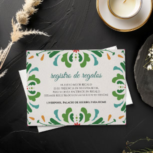 Carte D'accompagnement Art folklorique fête florale colorée mariage espag