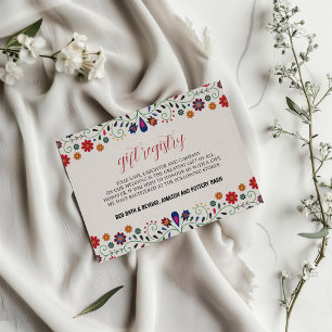 Carte D'accompagnement Art folklorique mexicain Floral Botanical Mariage 