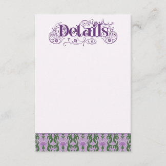 Carte D'accompagnement Art Nouveau Elegant Thistle Lilac Enclosure Card