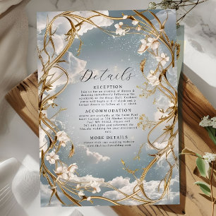 Carte D'accompagnement Art Nouveau étonnant Or et floraux Mariage