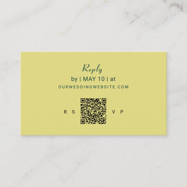 Carte D'accompagnement Art Nouveau Lily Wedding | QR Code Reply (Devant)