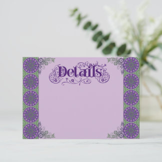 Carte D'accompagnement Art Nouveau Purple Thistle Wheel