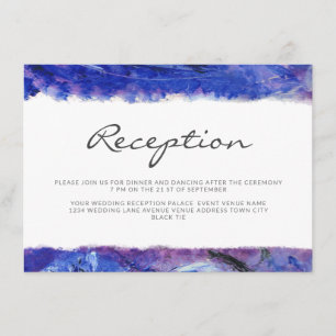Carte D'accompagnement Art Wedding Réception Bleu