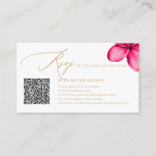 Carte D'accompagnement ArtsApp Paradise Shore QR Code Faux Gold RSVP