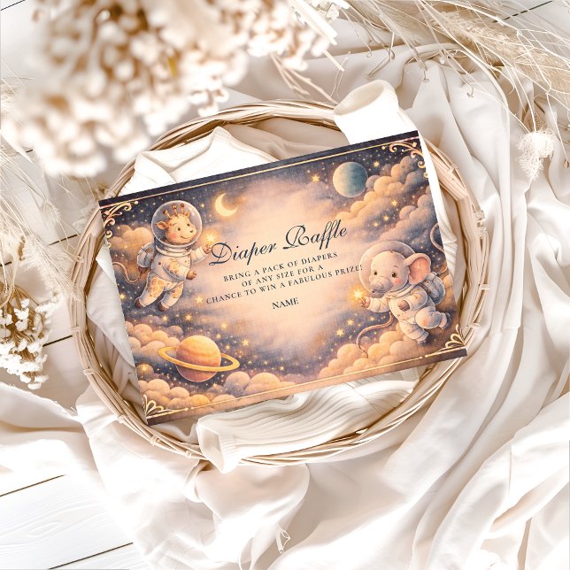 Carte D'accompagnement Astronaut Animals Space Diapper Raffle (Créateur téléchargé)