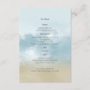 Carte D'accompagnement Au bord de l'océan surf plage détails de mariage