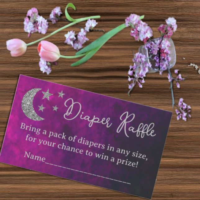 Carte D'accompagnement Au-Dessus De La Lune Baby shower Déchets Raffle (Créateur téléchargé)