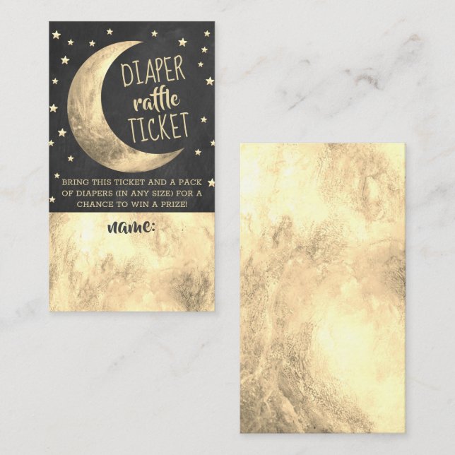Carte D'accompagnement Au-Dessus De La Lune | Billet de rabat Baby shower (Devant / Derrière)