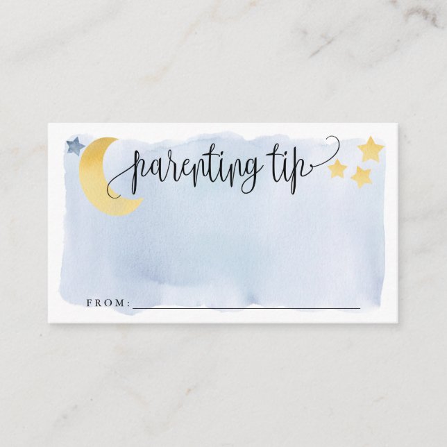Carte D'accompagnement Au-dessus de la lune, Bleu Conseils Parenting Jar  (Devant)