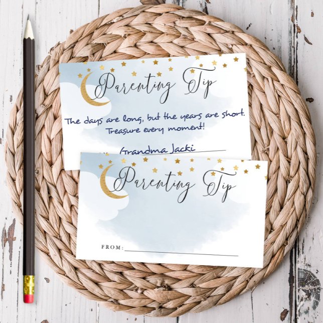 Carte D'accompagnement Au-dessus de la lune Bleu Parenting Conseil Jar Ca (Créateur téléchargé)