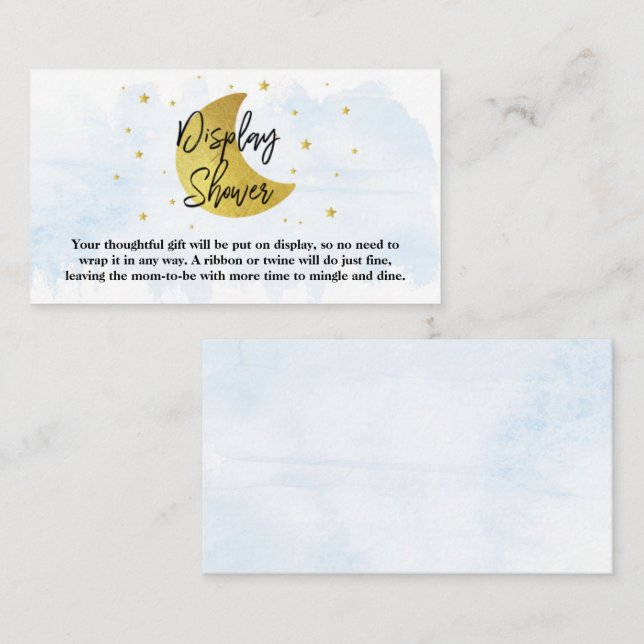 Carte D'accompagnement Au-Dessus De La Lune | Boys Baby shower douche (Devant / Derrière)