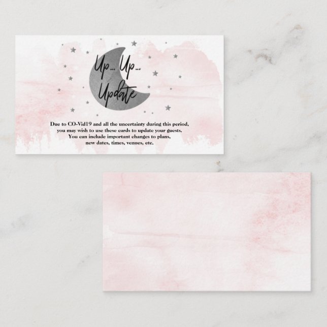 Carte D'accompagnement Au-Dessus De La Lune | Filles Baby showers de cart (Devant / Derrière)