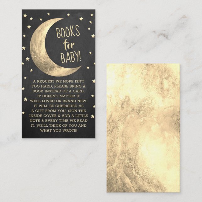 Carte D'accompagnement Au-Dessus De La Lune | Livres Baby showers Pour Ba (Devant / Derrière)