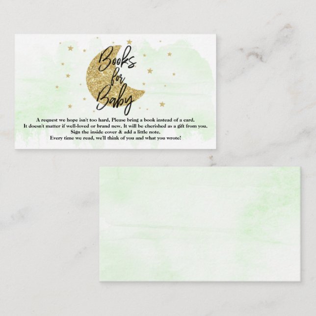 Carte D'accompagnement Au-Dessus De La Lune | Livres De Baby shower Neutr (Devant / Derrière)