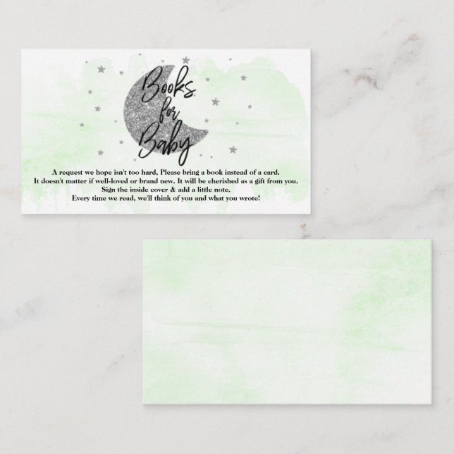 Carte D'accompagnement Au-Dessus De La Lune | Livres De Baby shower Neutr (Devant / Derrière)