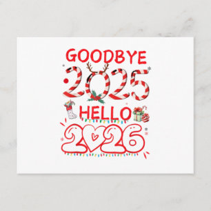 Carte D'accompagnement Au revoir 2025 Bonjour 2026 Joyeux Noël Bonne Anné