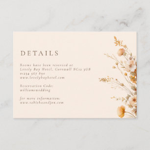 Carte D'accompagnement Automne Brown & Tan Fleur sauvage Mariage