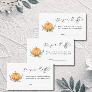 Carte D'accompagnement Automne Citrouille Vert Baby shower de calmar