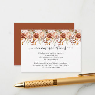 Carte D'accompagnement Automne Feuilles Russe Pays Boho Mariage