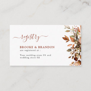 Carte D'accompagnement Automne Feuilles Russe Pays Boho Mariage Enc