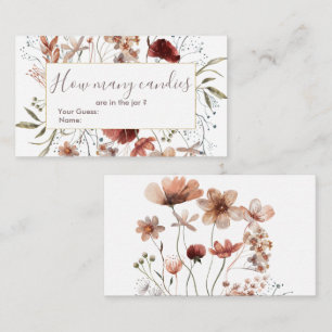 Carte D'accompagnement Automne Fleur sauvage Devinez combien de bonbons