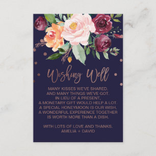 Carte D'accompagnement Automne Floral Rose Or Mariage d'envie bien