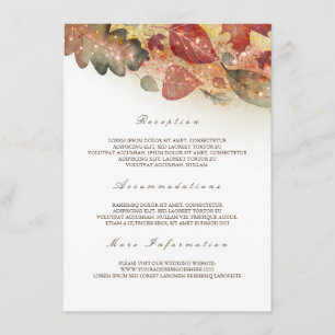 Carte D'accompagnement Automne laisse Mariage Information Invité