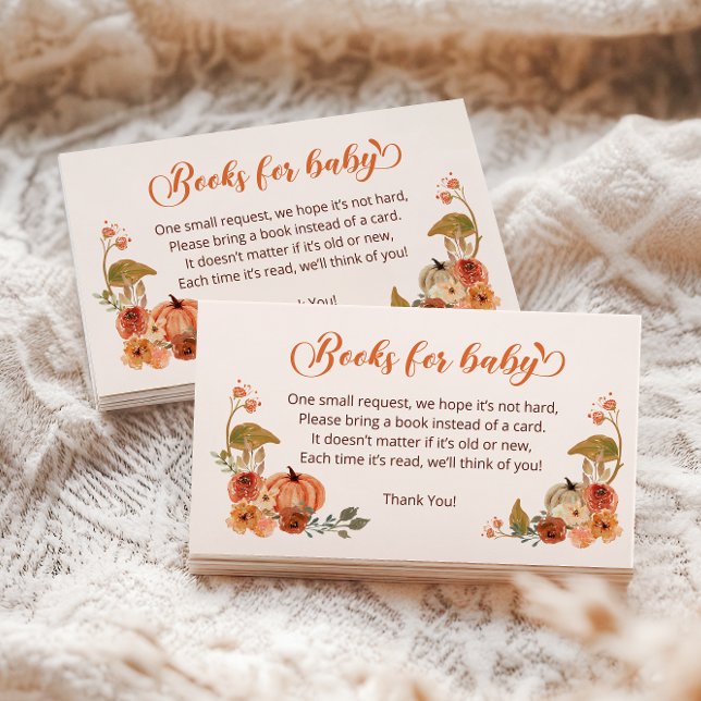 Carte D'accompagnement Automne Petits livres Citrouilles pour bébé (Créateur téléchargé)