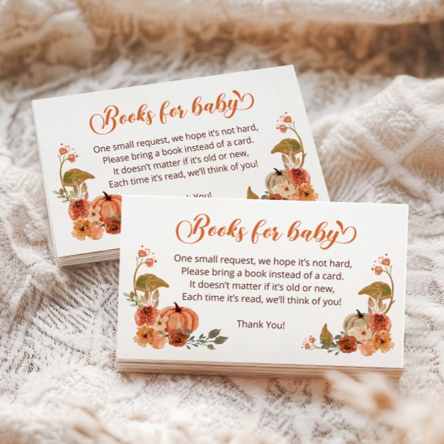 Carte D'accompagnement Automne Petits livres Citrouilles pour bébé (Créateur téléchargé)