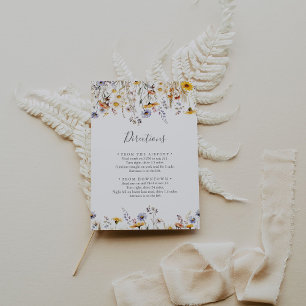 Carte D'accompagnement Automne Sunshine Fleur sauvage Mariage Instruction