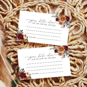 Carte D'accompagnement Automne Terracotta Bourgogne Floral Date Nuit Idée