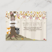 Automne Woodland Créatures Baby Girl Diaper Raffle