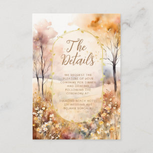 Carte D'accompagnement Autumn Earth Tones Floral Rustic Détails du Mariag