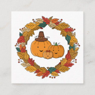 Carte D'accompagnement Autumn Pumpkin Family Wreath