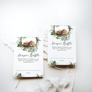 Carte D'accompagnement Aventure Bois Champignons Ours Bébé Garçon Douche