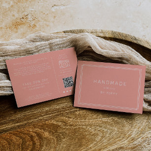Carte D'accompagnement AVERY Minimal Blush Peach Remerciement Commande Fa