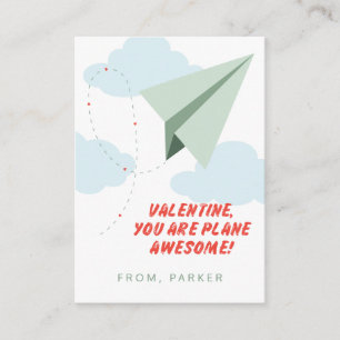 Carte D'accompagnement Avion en papier étonnant classe d'avion Valentine