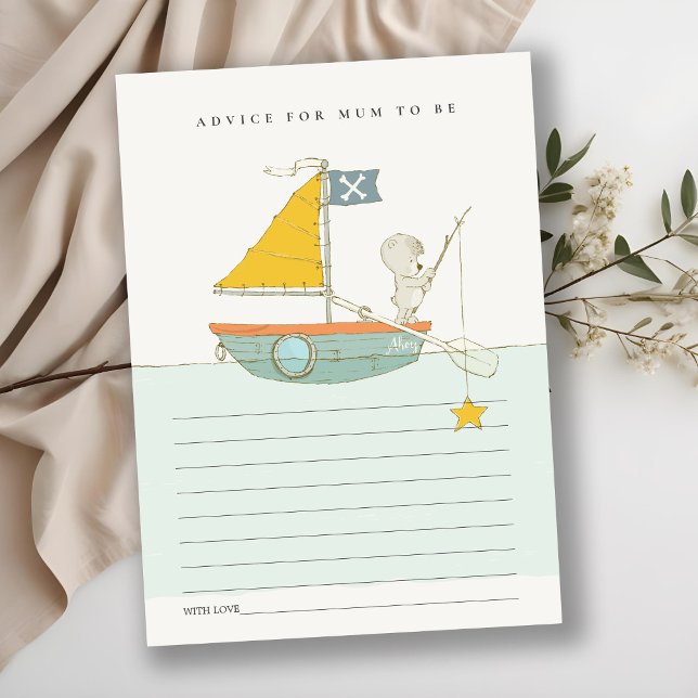 Carte D'accompagnement Avis De Bateau À Voilier Pour Mum Baby shower (Créateur téléchargé)