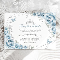 Baby Blue Silver Floral Quinceanera Détails