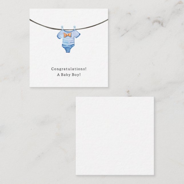 Carte D'accompagnement Baby Boy Congratulations Newborn Birth Card (Devant / Derrière)