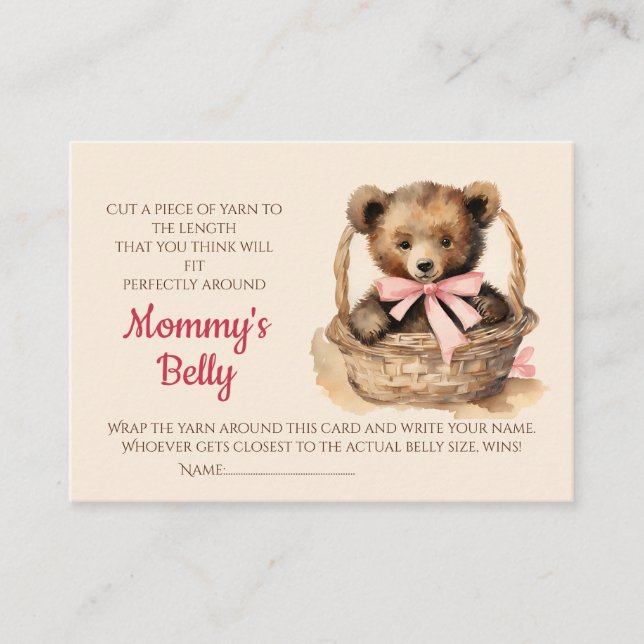 Carte D'accompagnement Baby Bump Jeu Guess Maman's Belly Taille (Devant)